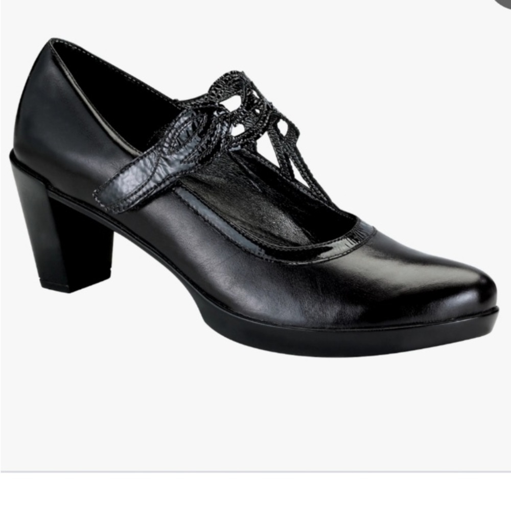 Naot Prima Bella Luma Black Leather Heeled Mary Jane’s Size 9-91/2